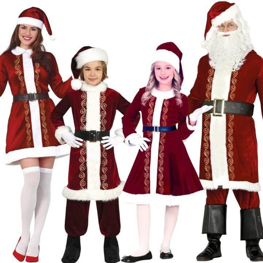 Fatos de grupo de Pai e Mãe Natal