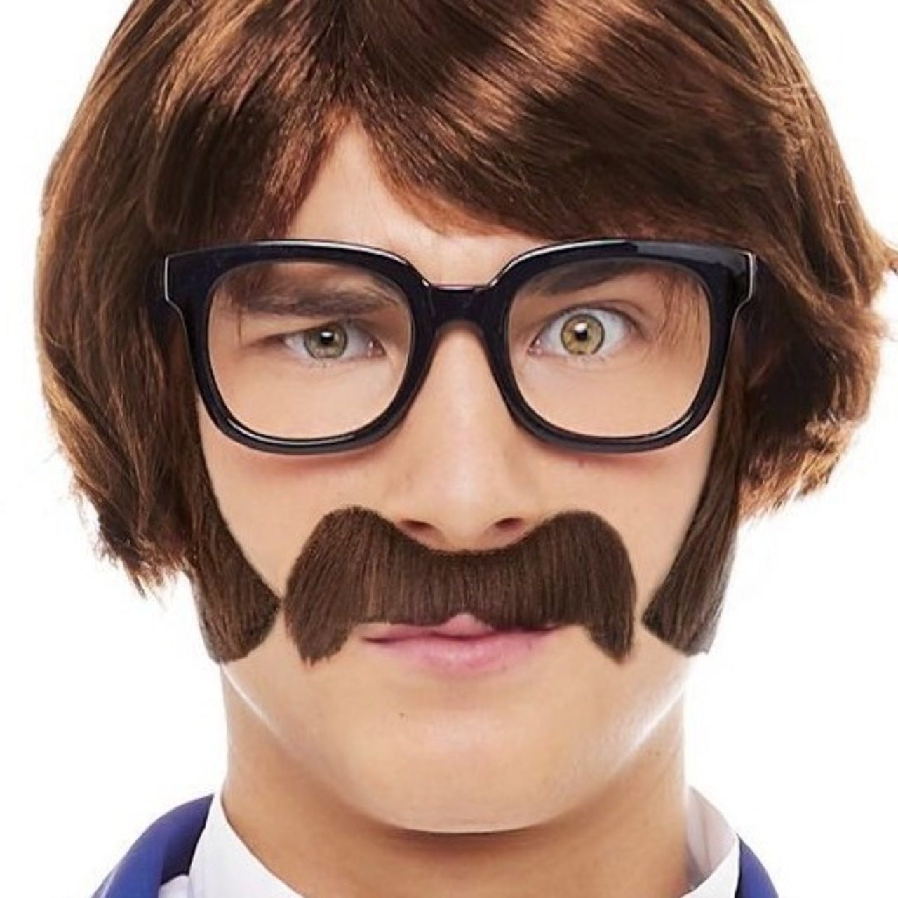 Bigode e Patilhas Castanhos