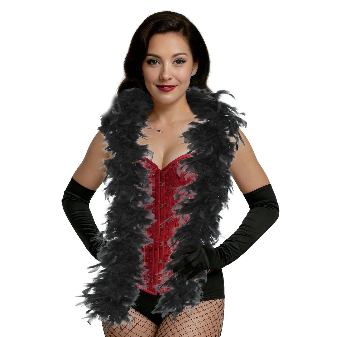 Boa de Plumas Preta 80g