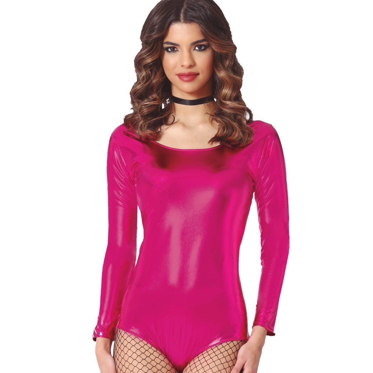 Body Fúcsia Metalizado com Manga para mulher