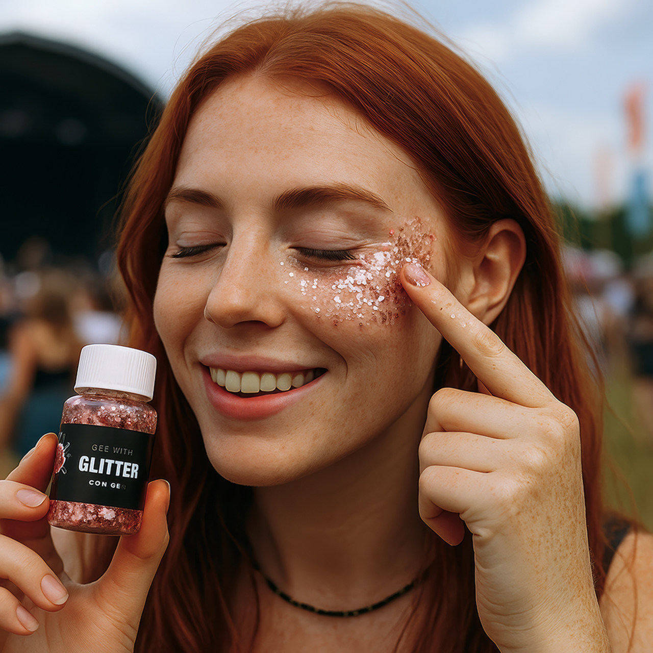 Frasco de Glitter em Gel Rosa