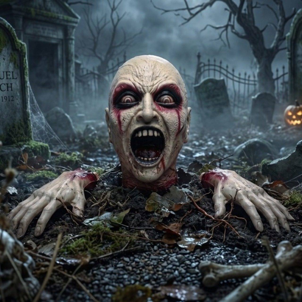 Cabeça e Mãos de Zombie