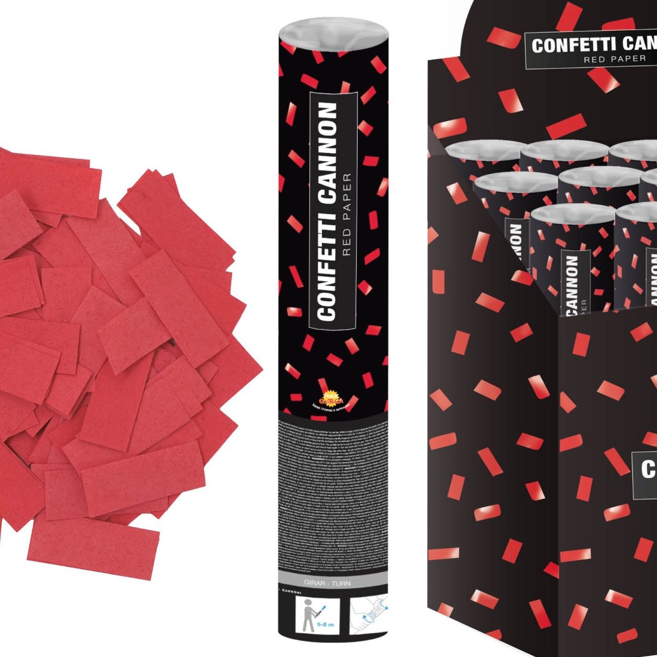Canhão de confete vermelho