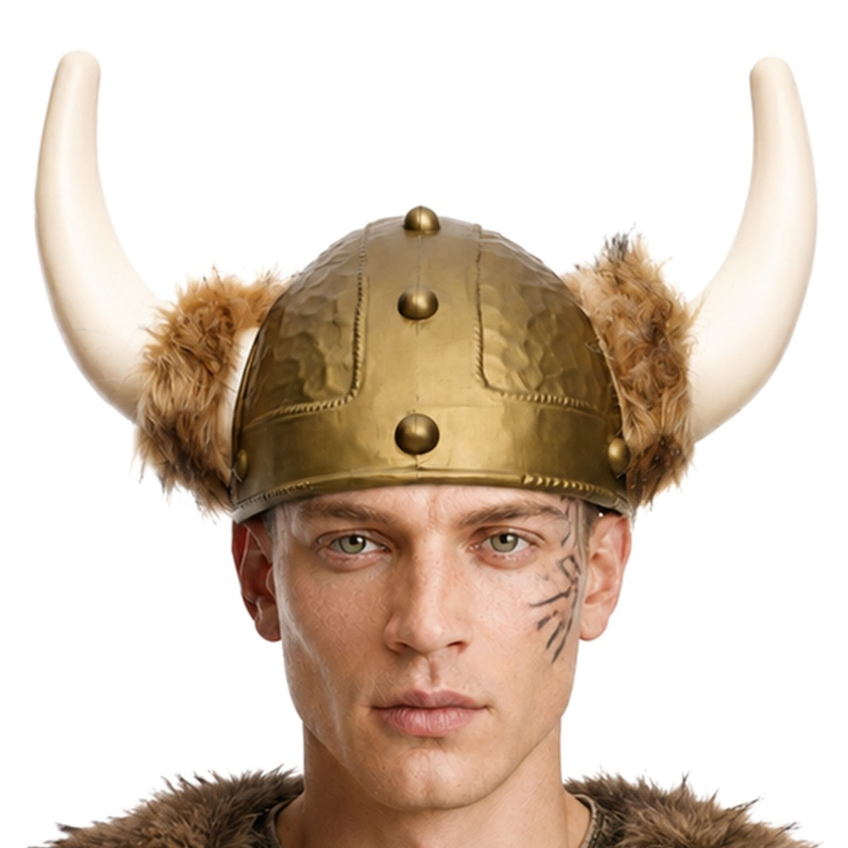 Capacete Viking com Cabelo