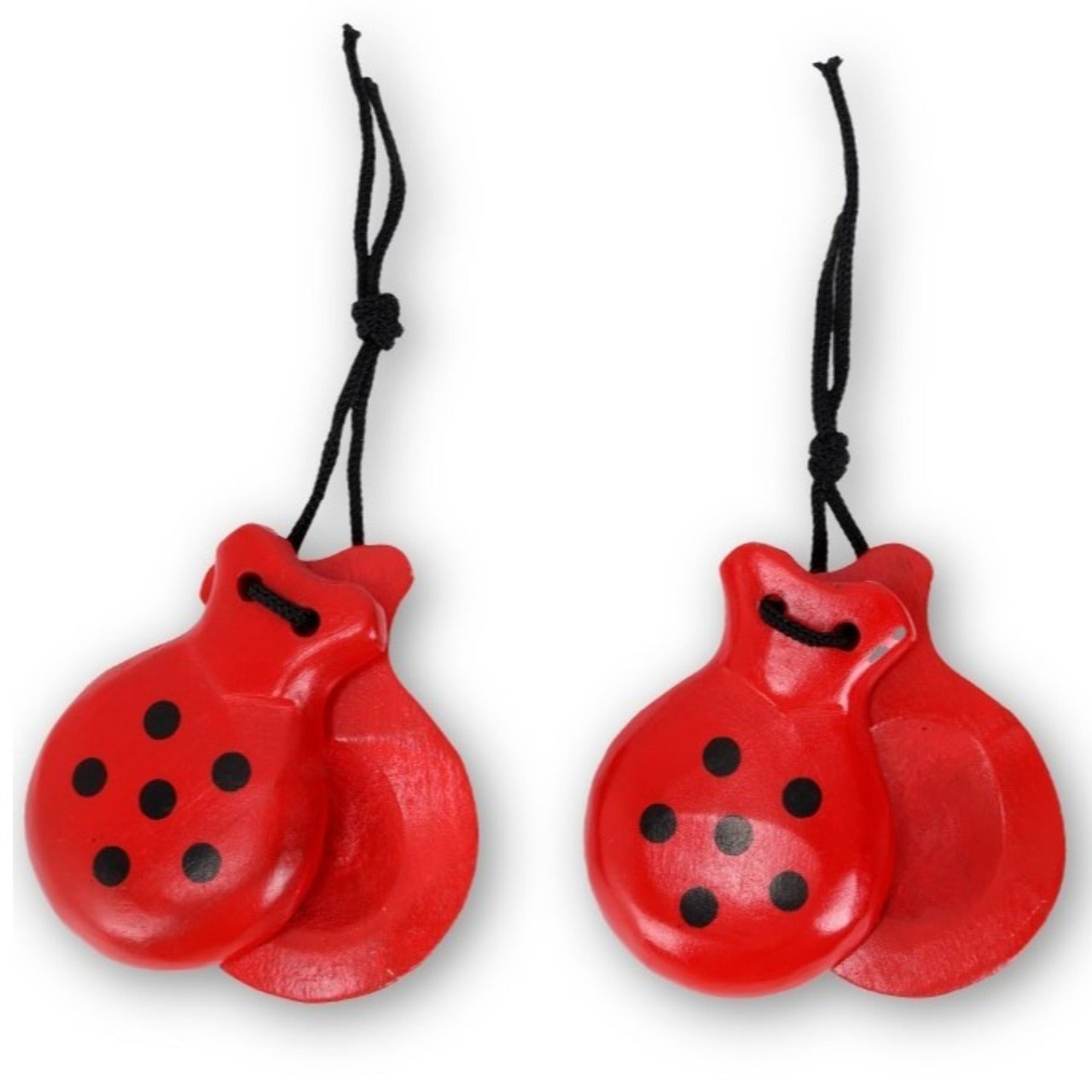 Castanholas Flamencas Vermelhas e Pretas