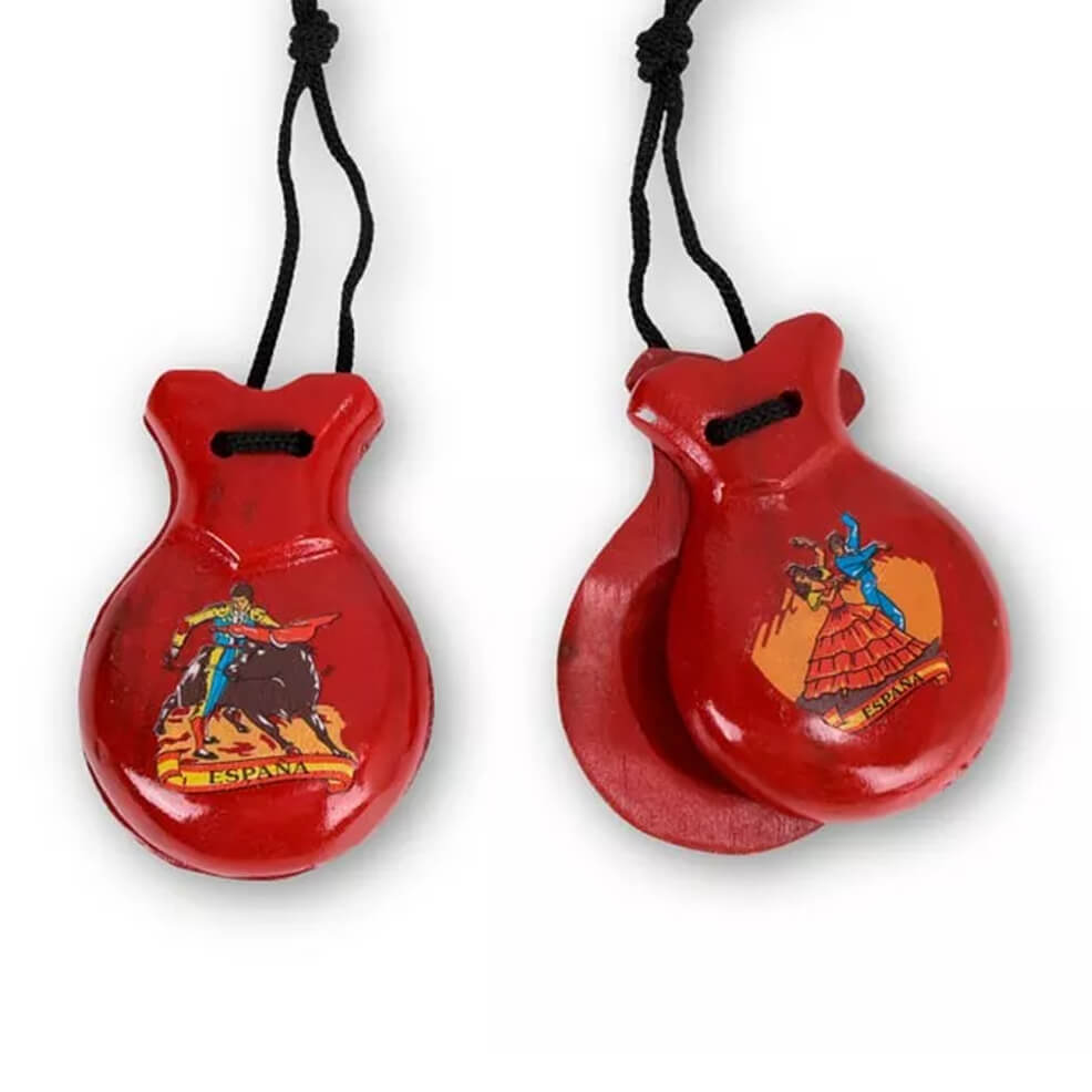 Castanholas de Madeira Vermelhas