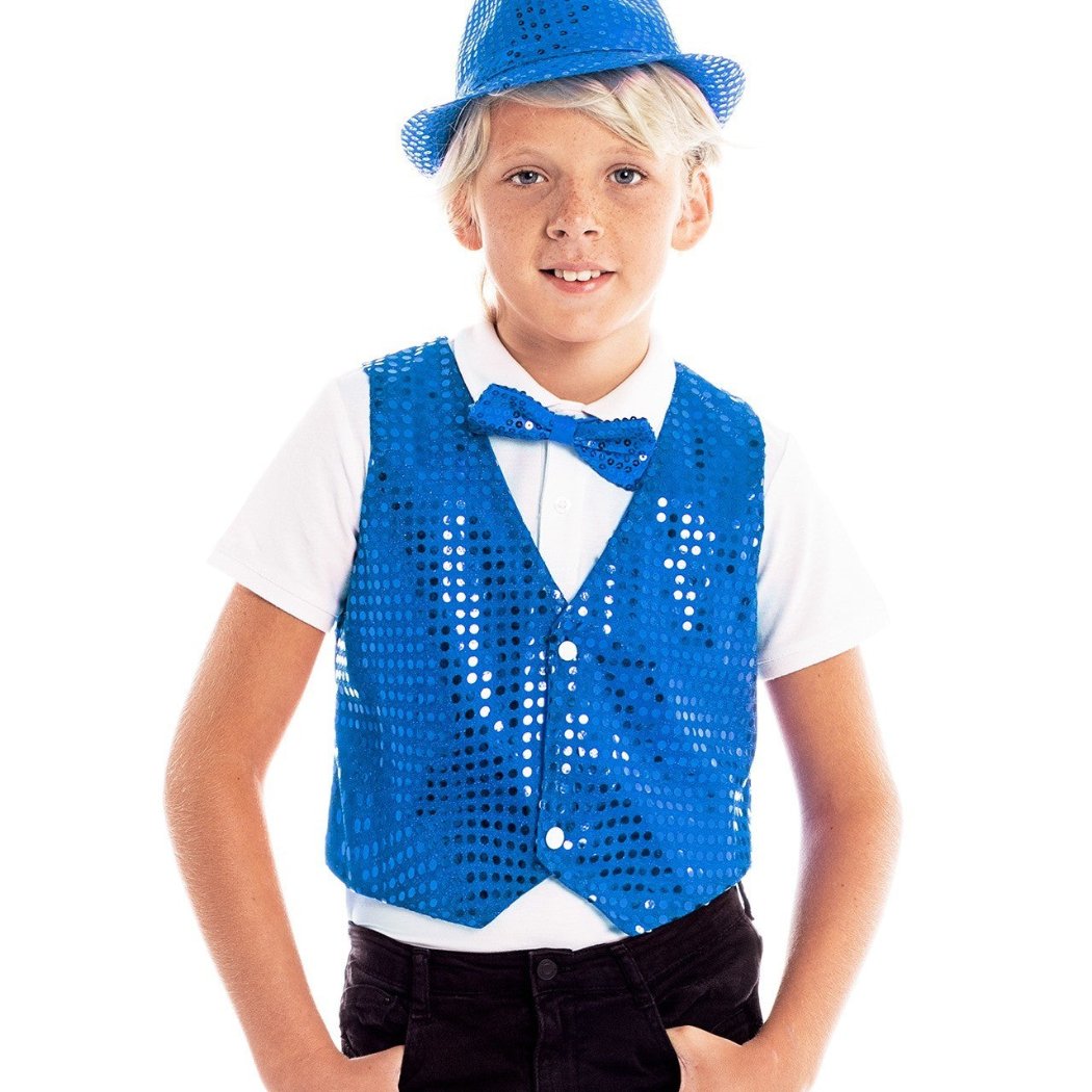 Colete Lantejoulas Azul Eco Infantil
