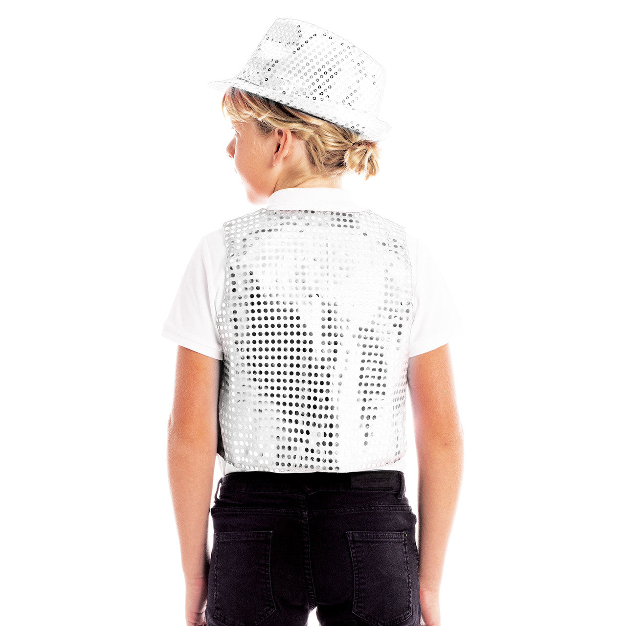 Colete Lantejoulas Prata Eco Infantil