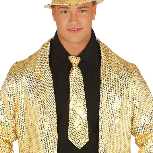Gravata de Lantejoulas Dourada