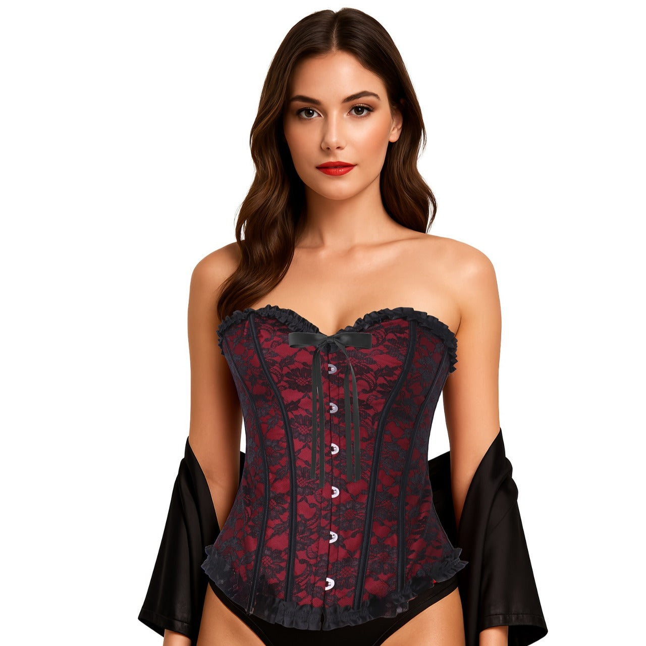 Corset Bordeaux Coração