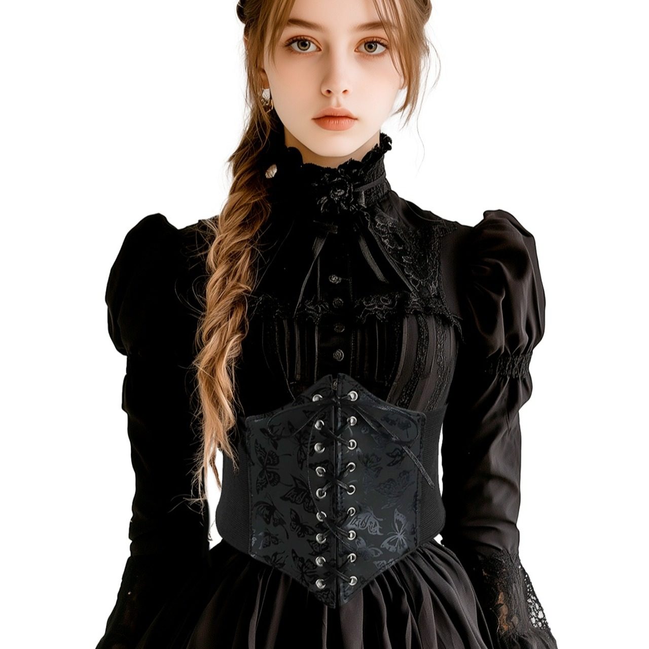 Corset Preto com Borboletas