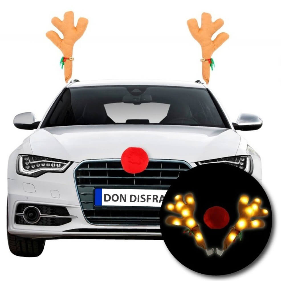 Decoração Luminosa de Carro de Renas