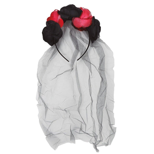 Bandolete Catrina bicolor com véu