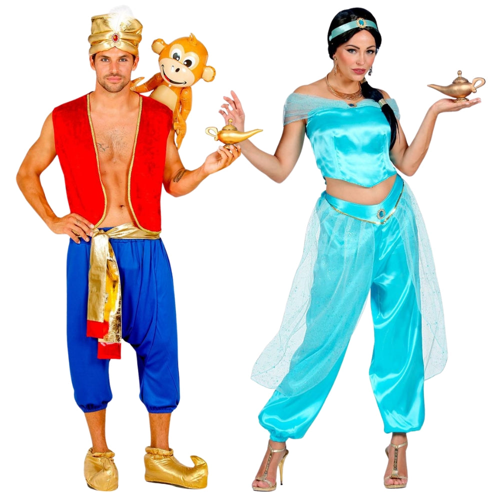 Fatos de casal de Aladino e Jasmine Deluxe
