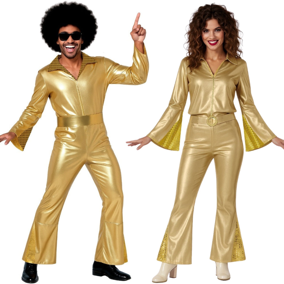 Fatos de casal de Disco Gold