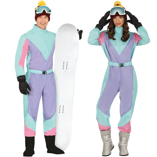 Fatos de casal de Esquiadores Azuis