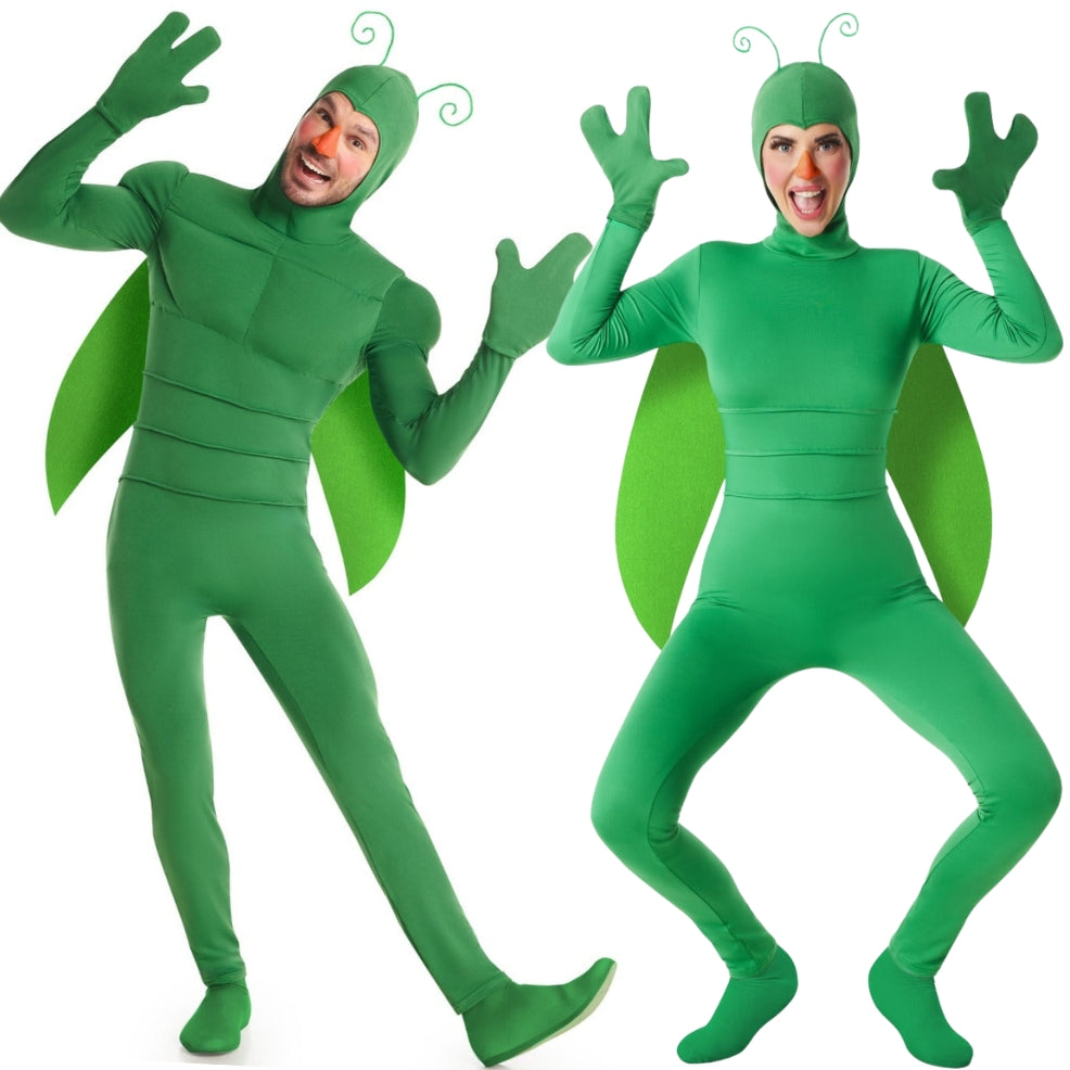 Fatos de Casal de Insetos Verdes