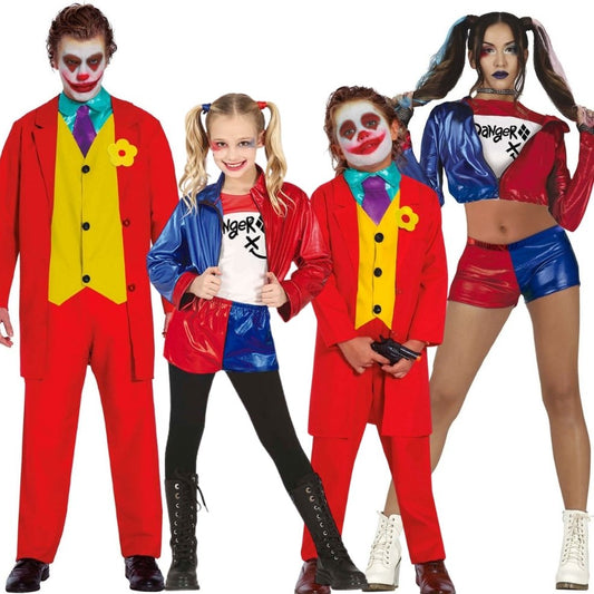 Fatos de grupo de Harley Quinn e Joker Malvado