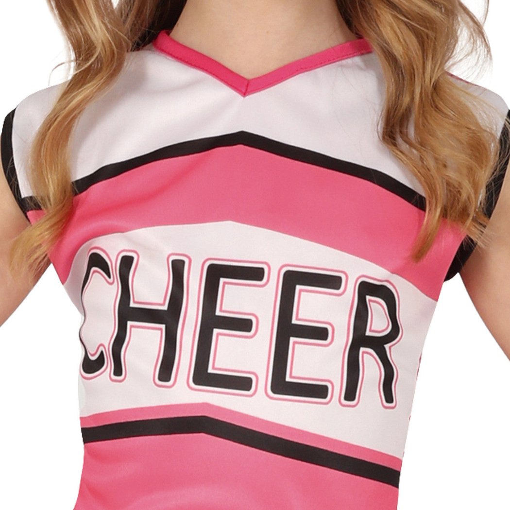 Fato de Cheerleader rosa para menina