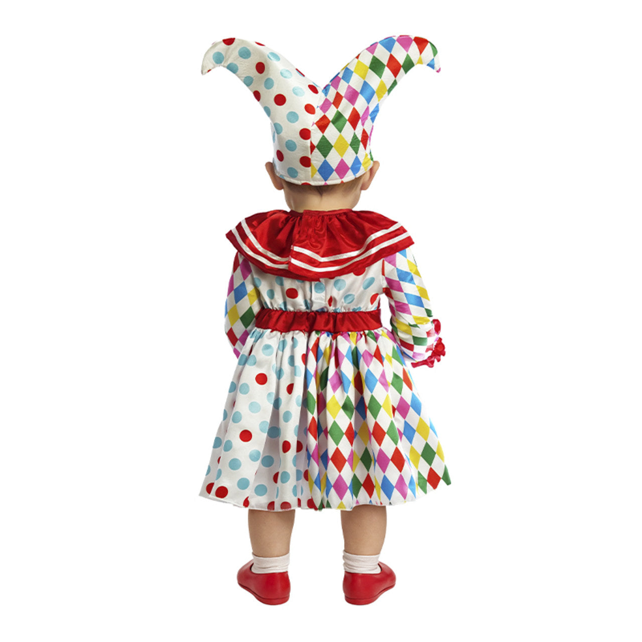 Fato de Arlequim Vestido Bolinhas para bebé