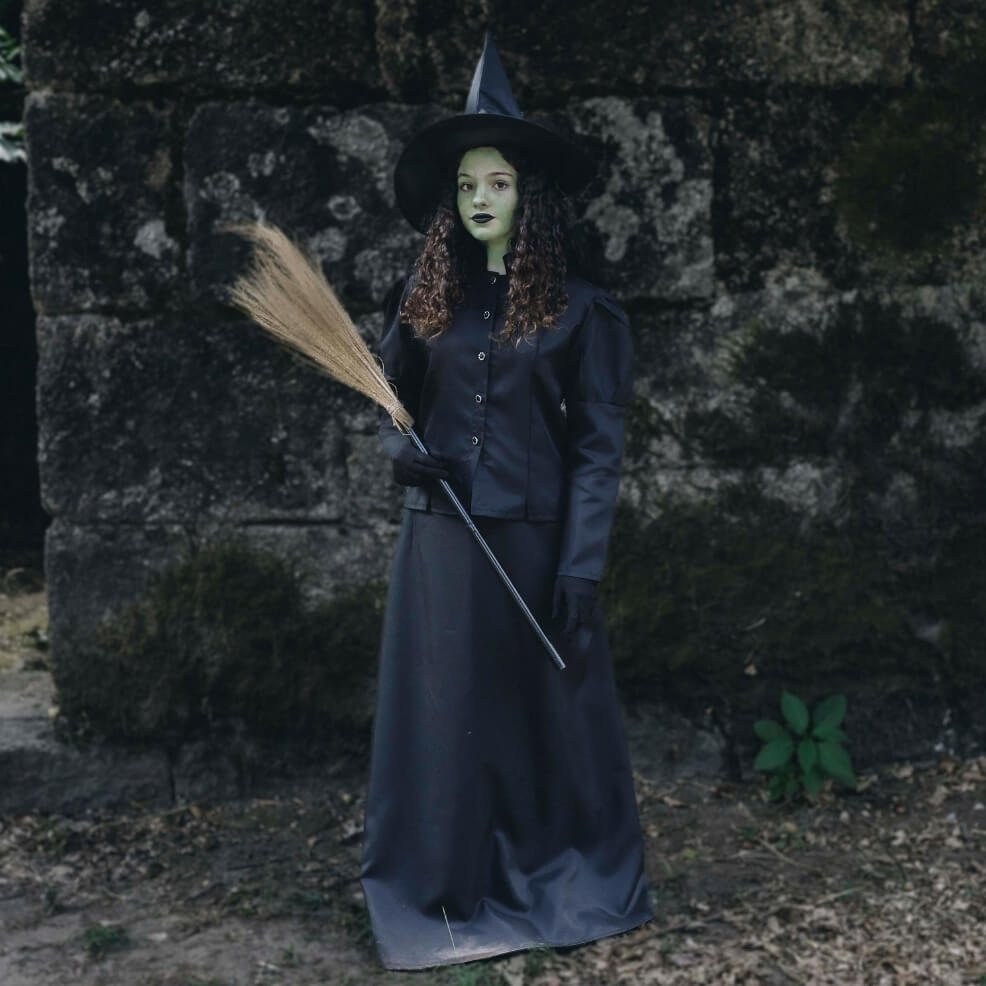 Fato de Bruxa Elphaba para mulher