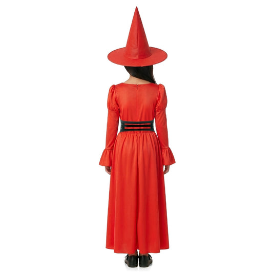 Fato de Bruxa Vermelho Corset para menina