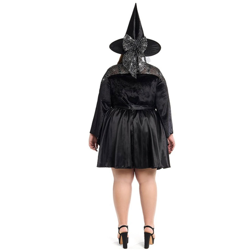 Fato de Bruxa Teia de Aranha Plus para mulher