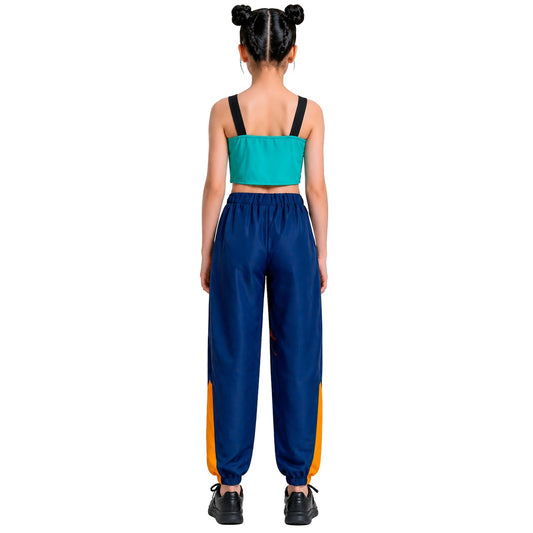 Fato de Cantora K-Pop Azul Eco para menina