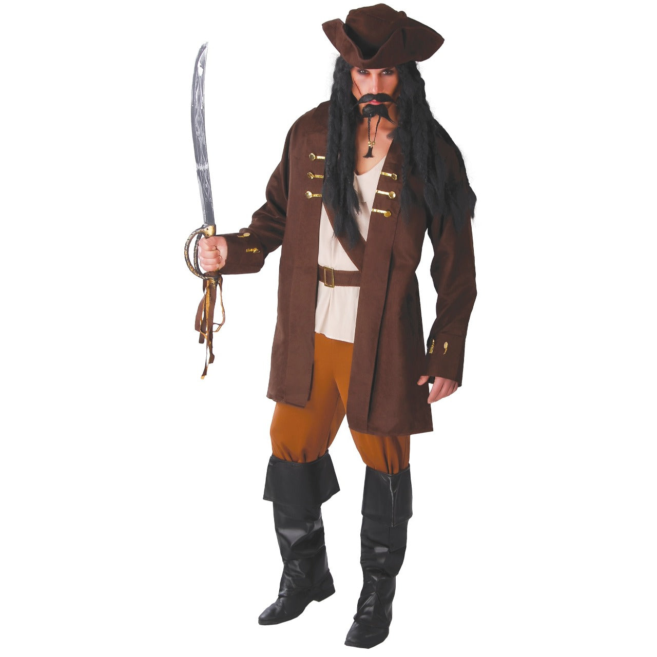 Fato de Capitão Pirata do Caribe para homem