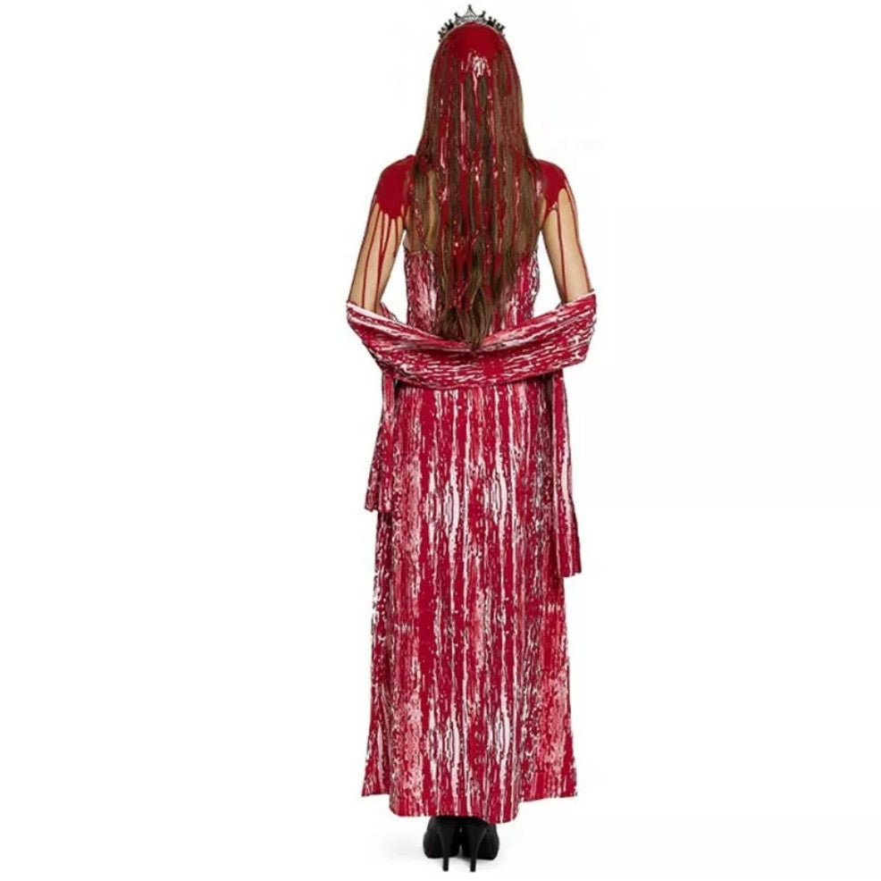Fato de Carrie Rainha do Baile Sangrento para mulher
