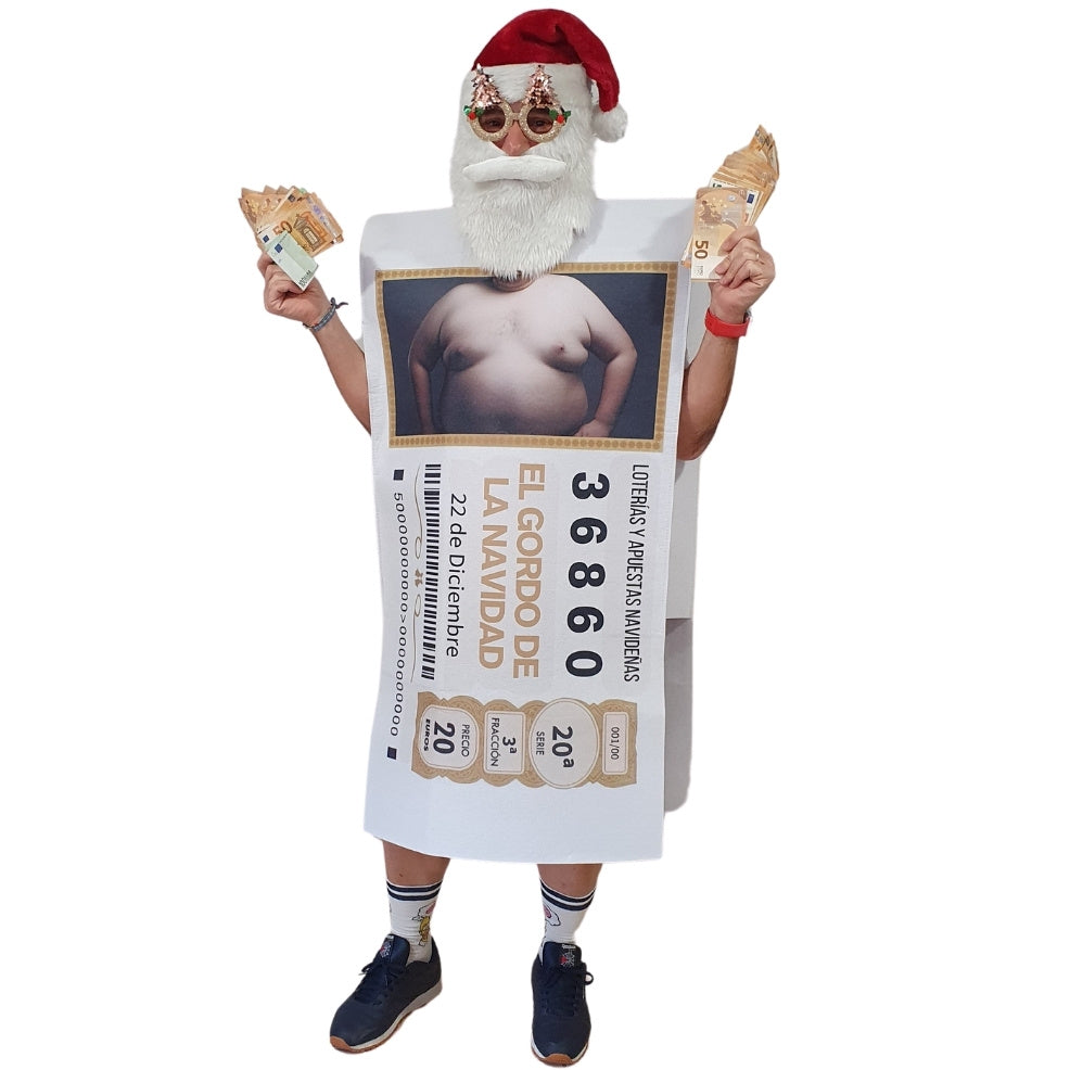 Fato de Bilhete da Loteria de Natal para adulto