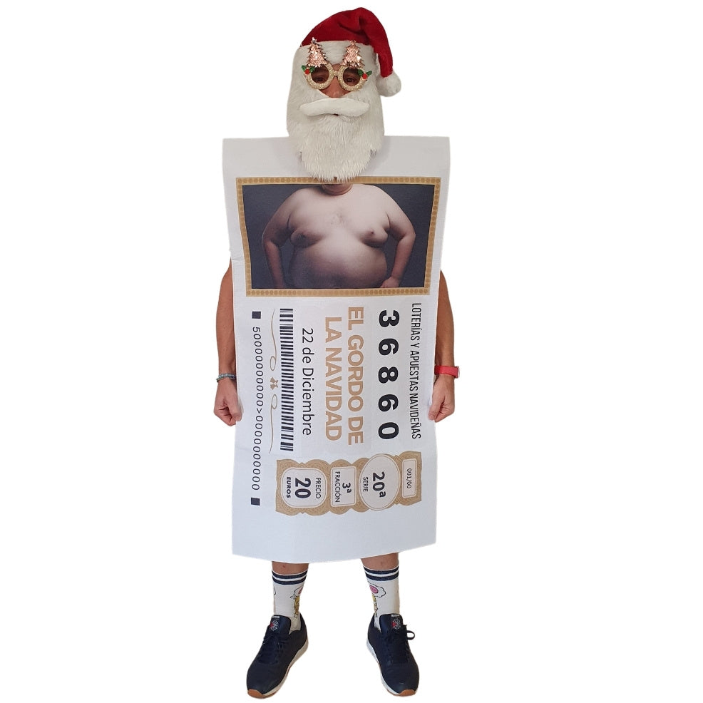 Fato de Bilhete da Loteria de Natal para adulto