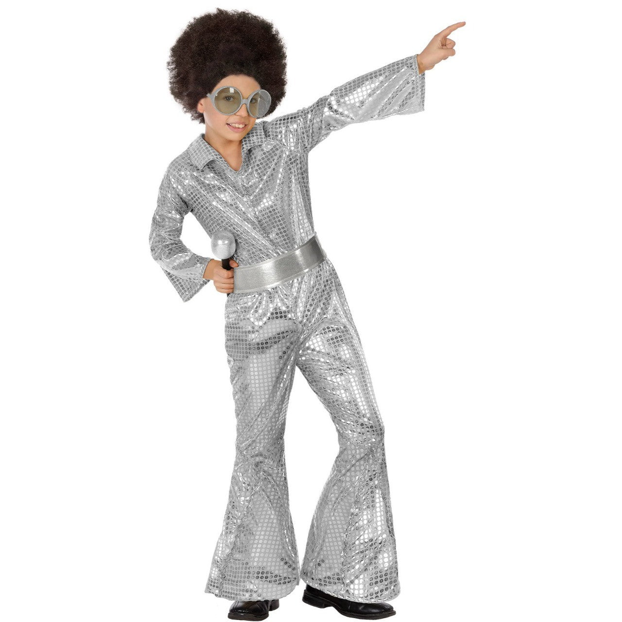 Fato de Disco Fashion Prateado para menino