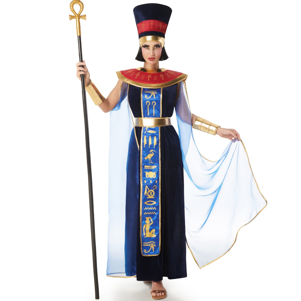 Fato de Egípcia Faraona Azul para mulher