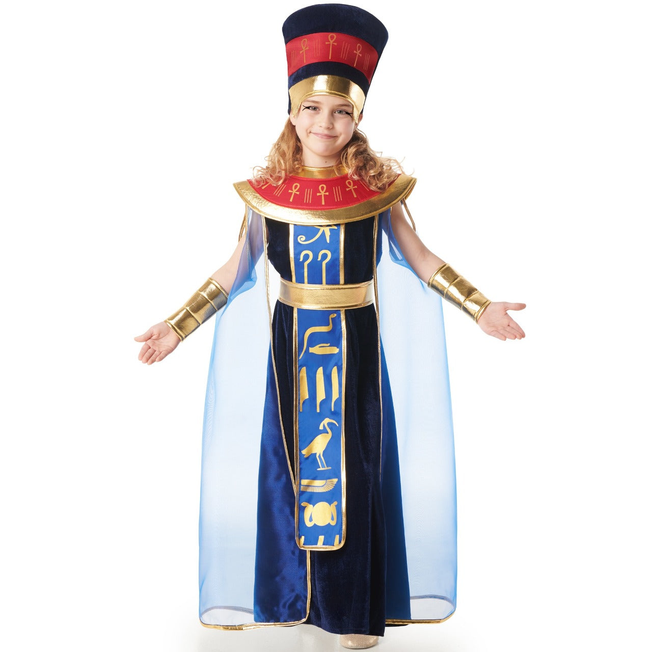 Fato de Faraó Egípcio Azul para menina