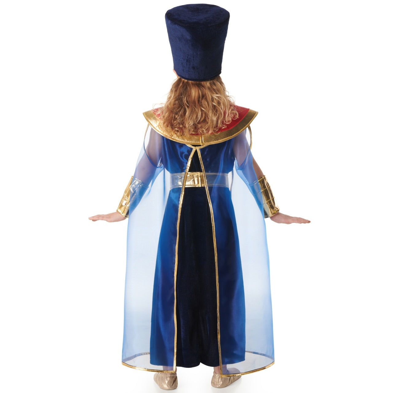 Fato de Faraó Egípcio Azul para menina