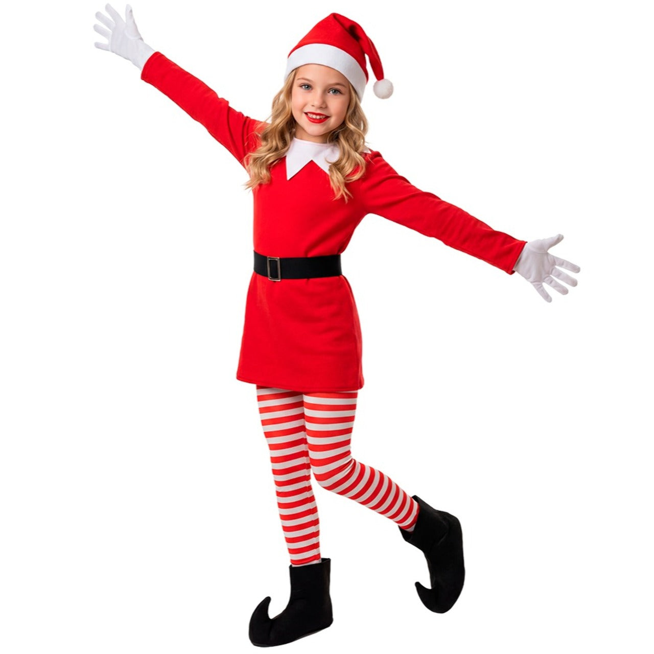 Fato de Elfa Divertida de Natal para menina