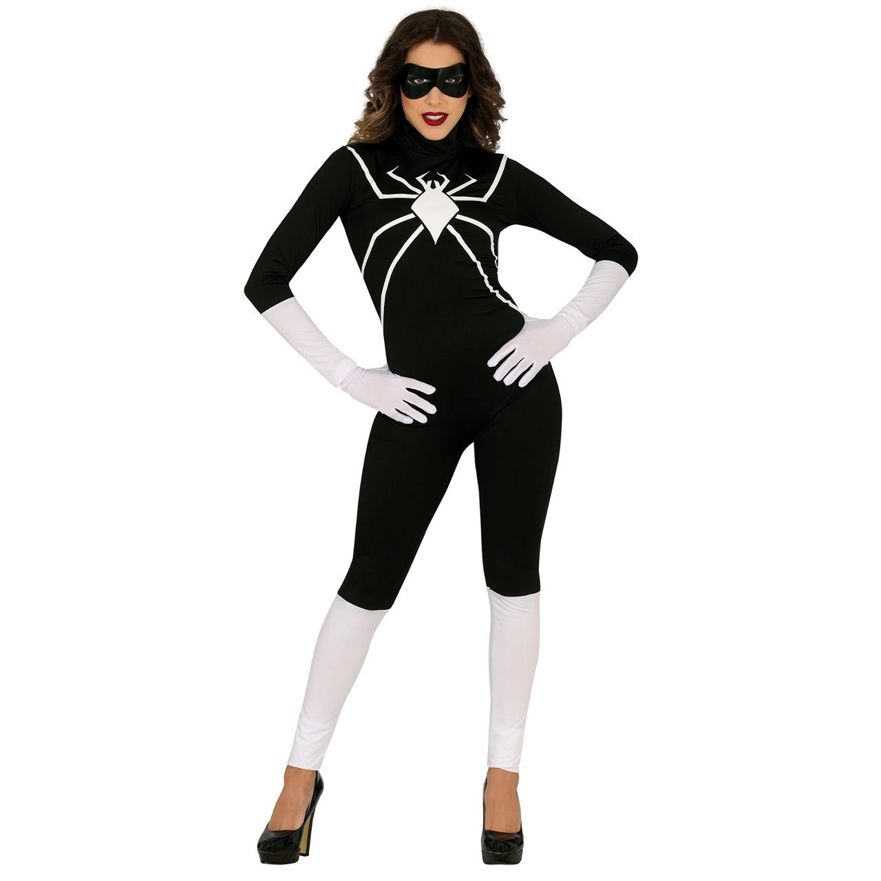 Fantasia de heroína aranha negra para mulheres