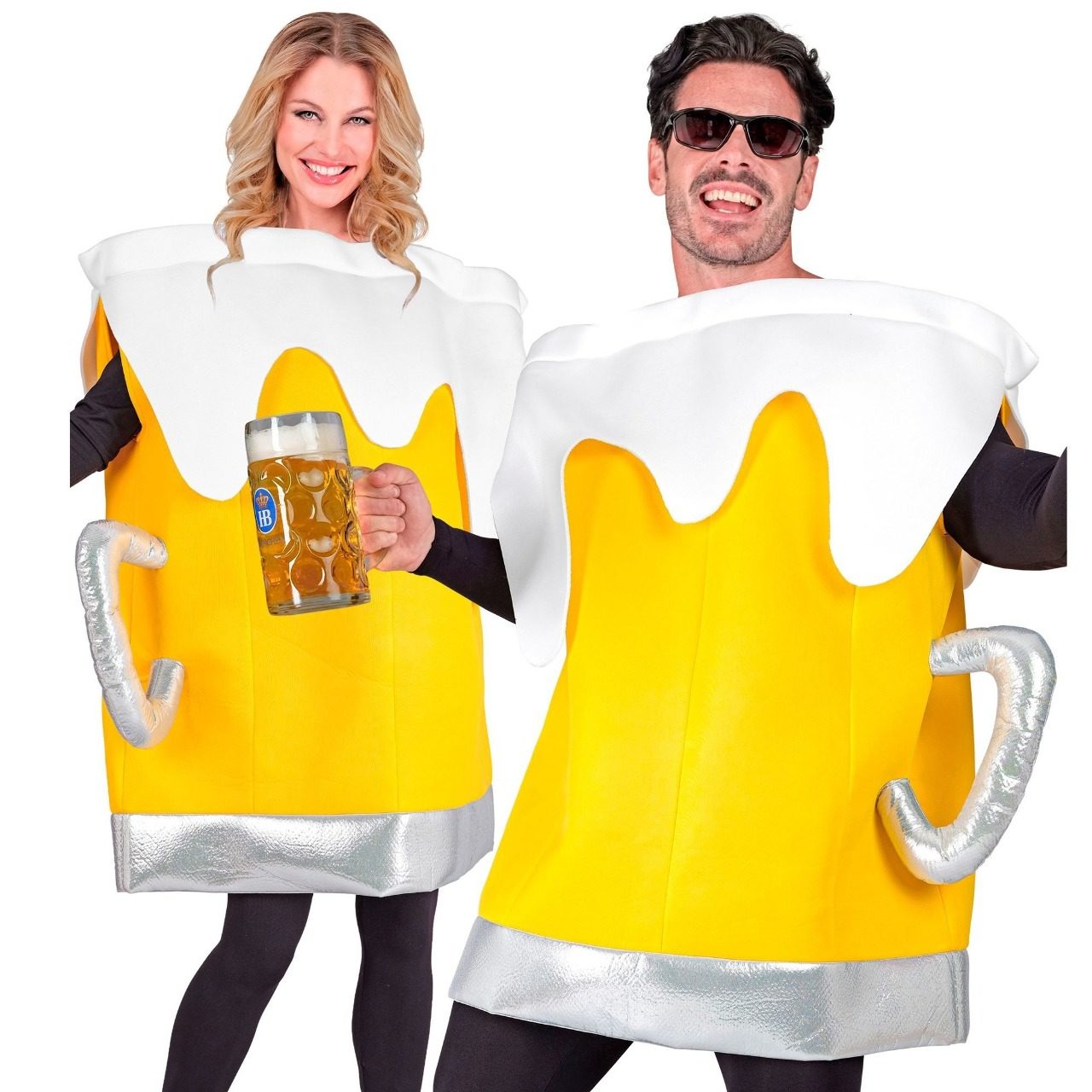 Fato de Jarro de Cerveja Amarela para adulto