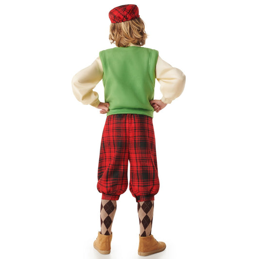 Fato de Jogador de Golfe Quadriculado para criança