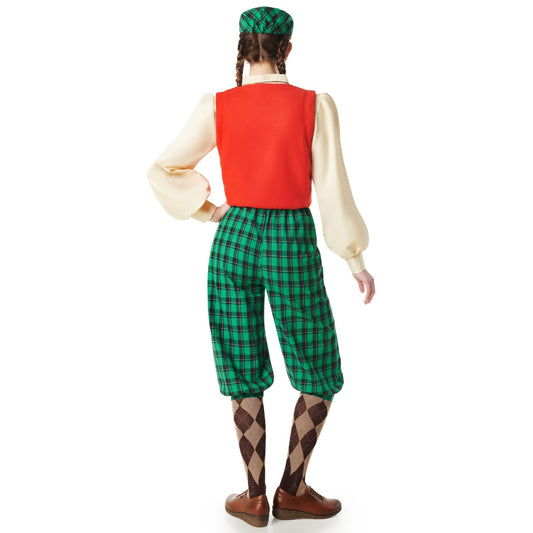 Fato de Jogadora de Golfe Quadriculada para mulher