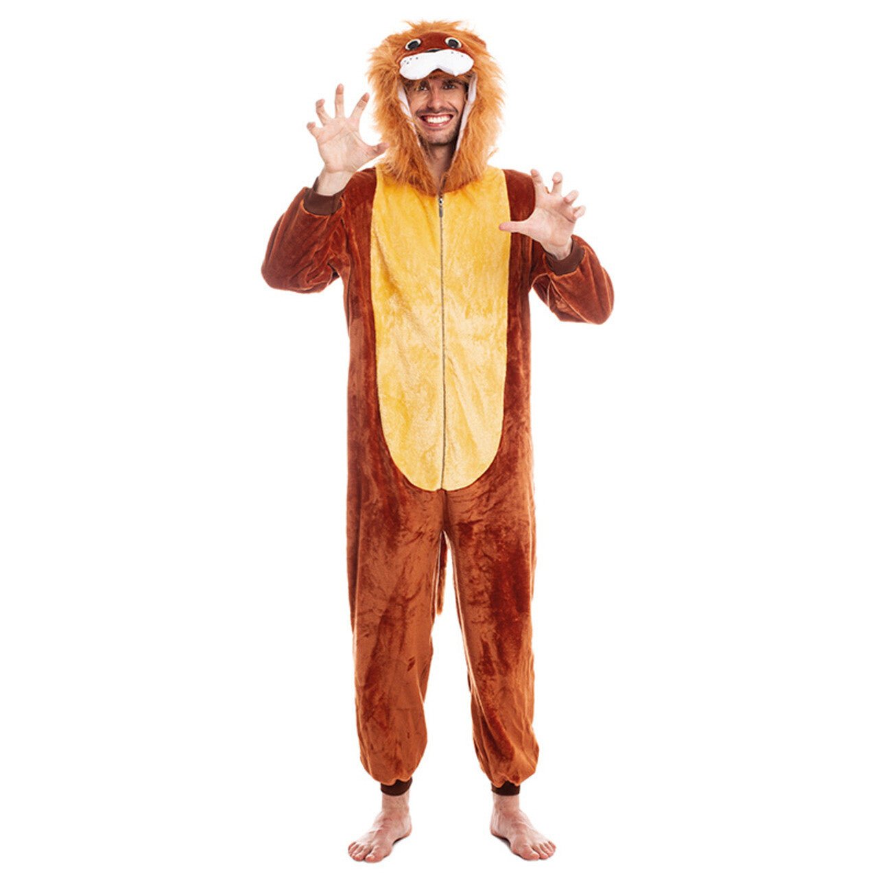 Fato de Leão com Capuz para adulto