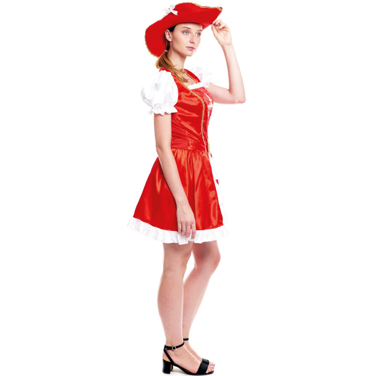 Fato de Mosqueteiro vermelho para mulher
