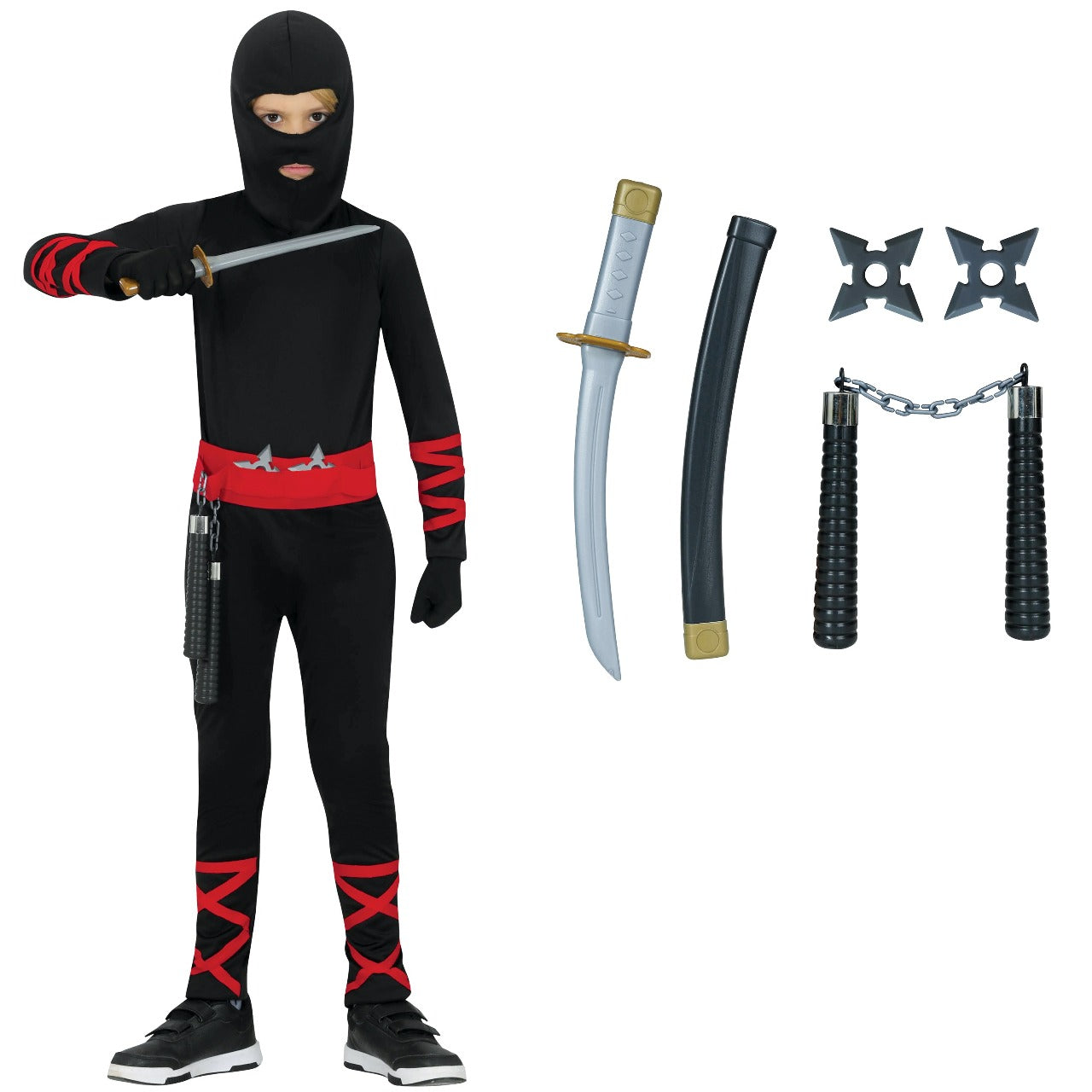 Fato de Ninja com Armas para criança