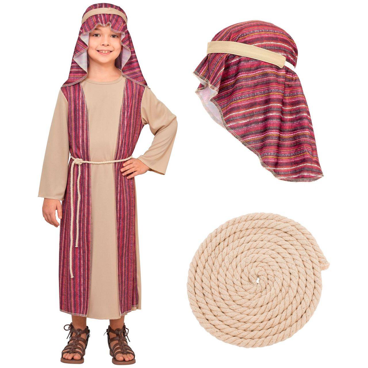 Fato de Pastor Hebreu Roxo infantil