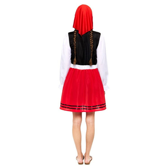Fato de Pastora Galega Vermelho para mulher