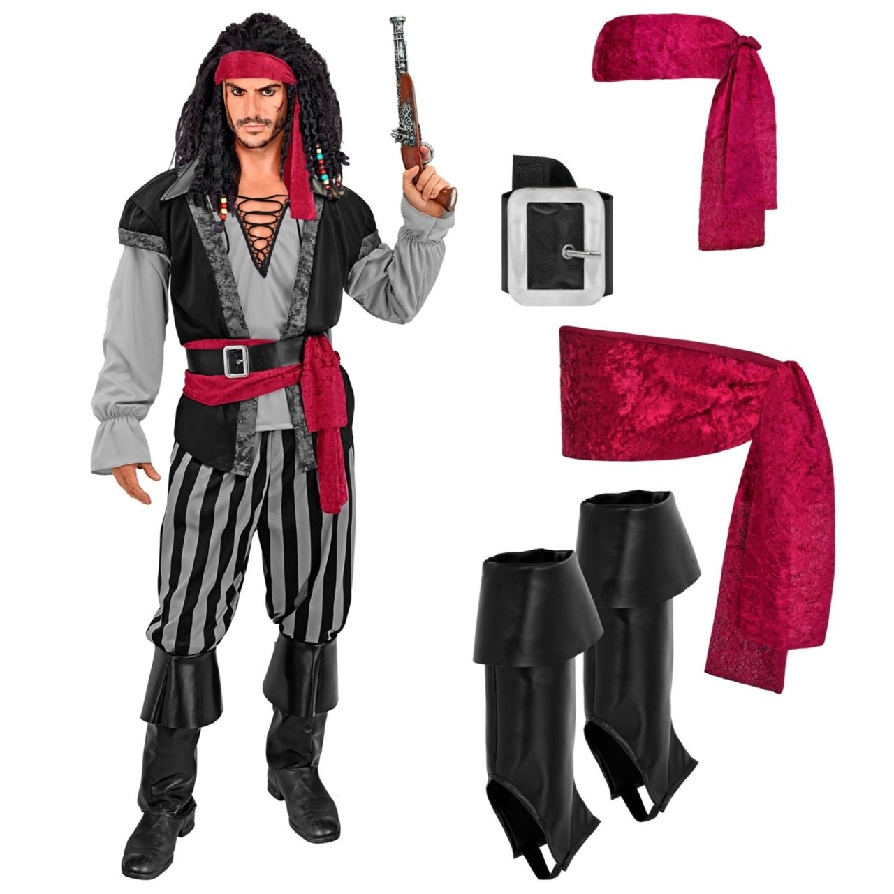 Fato de Pirata Cinto para homem