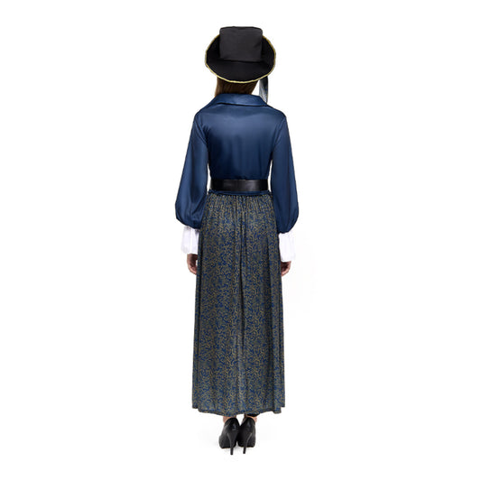 Fato de Pirata Índigo para mulher