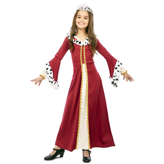 Fantasia de rainha medieval de luxo para meninas
