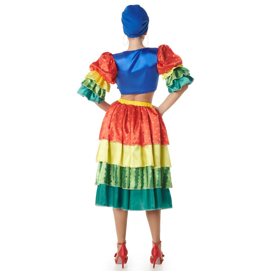 Fato de Rumbera Multicolor para mulher